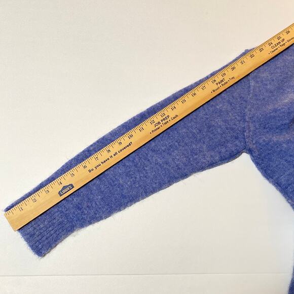 MAGASCHONI Womens S Inside Out V-Neck Long Sleeve Sweater Alpaca Wool Blend Blue - Picture 7 of 11